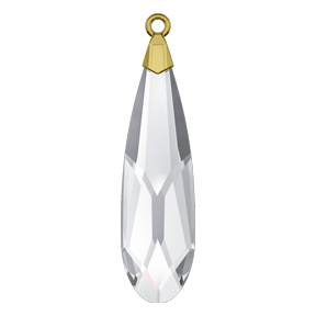 Swarovski 6533 Raindrop Pendant 17.5mm Gold/Crystal (36 Pieces)